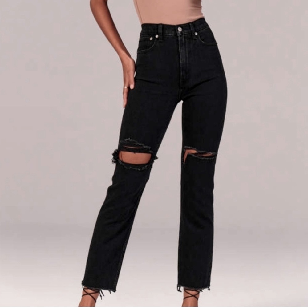 Abercrombie & Fitch Ankle Straight Ultra High Rise